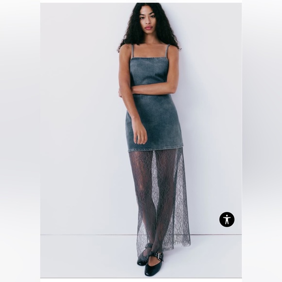 ZARA JEAN LACE DRESS - Picture 2 of 2